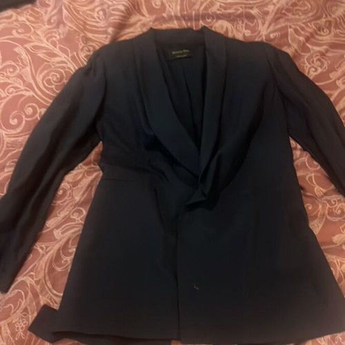 Massimo Dutti women's summer jacket like new, blue, mid-length with belt