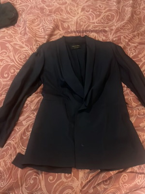 Massimo Dutti women's summer jacket like new, blue, mid-length with belt