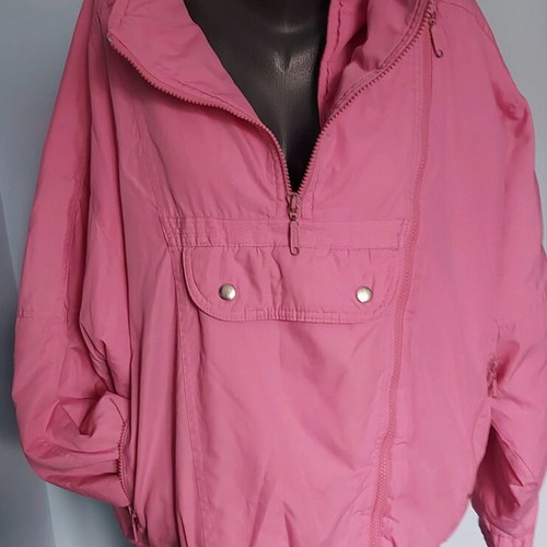Vintage warm padded jacket with hidden hood Rodeo by C&A used, pink