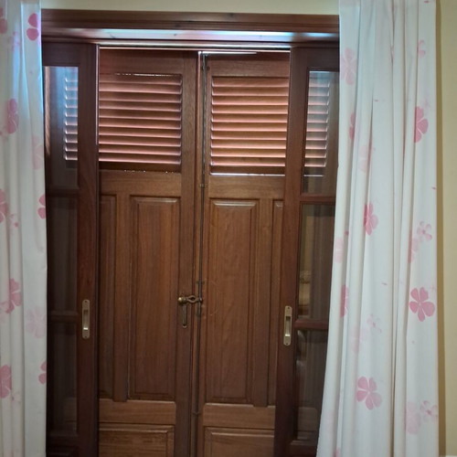 Wooden frames used, doors, windows, shutters