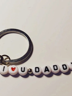 Μπρελόκ χειροποίητο με λογότυπο i♡DADDY κατόπιν παραγγελίας, μαύρο και ασημί
