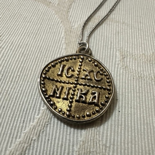 Silver chain with traditional double-sided Konstantinato like new