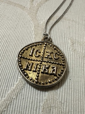Silver chain with traditional double-sided Konstantinato like new