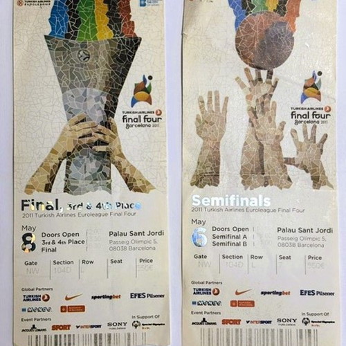 Συλλεκτικά εισιτήρια Turkish Airlines EuroLeague Final Four σετ σαν καινούργιο