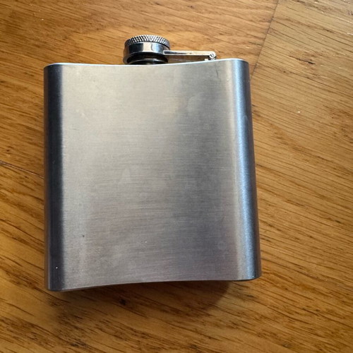 Stainless steel flask 180ml unused, set of 2