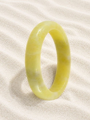 Handmade agate stone ring new, yellow