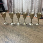 Metallic liqueur glasses like new, set of 6