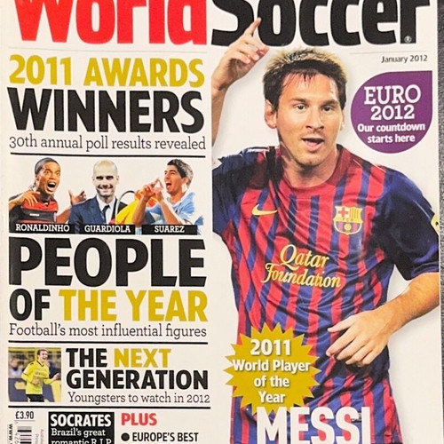 World Soccer magazine January 2012 like new, Messi cover