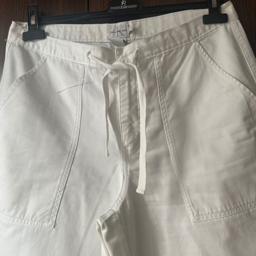 Calvin Klein jeans white wide-leg women's pants size M like new nautical style