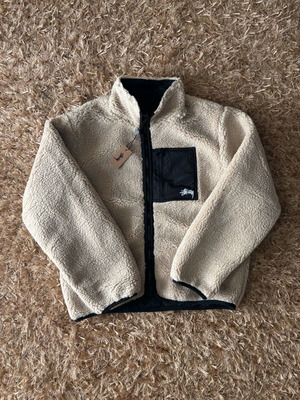 Stussy Sherpa Reversible Jacket καινούργιο, άσπρο, μέγεθος M