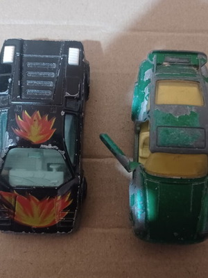 Majorette Lamborghini Countach No. 237 and Matchbox Porsche Turbo No. 3 vintage toy cars