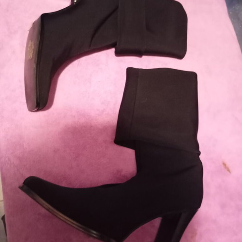 Black Stretch High Boots Size 38 Like New