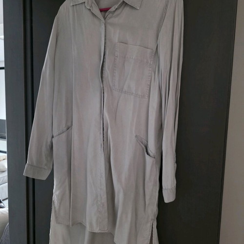 slim fit dress slacks Zara Women's White Silk Satin Long Sleeve Button Down Mini Shirt Dress   Brie