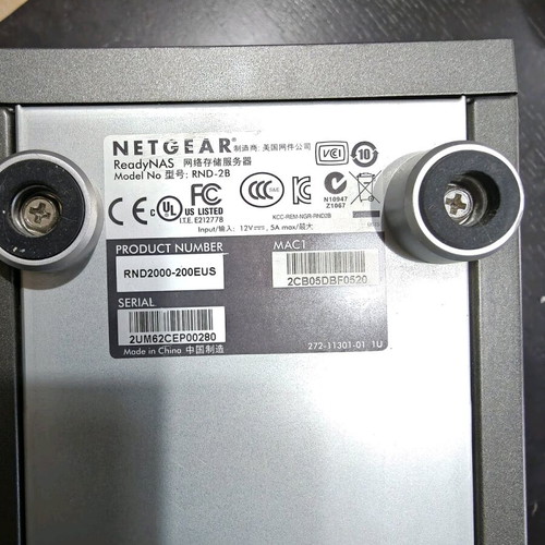 NetGear ReadyNAS Model RND-2B used, 2 HDD bays, Gigabit Ethernet