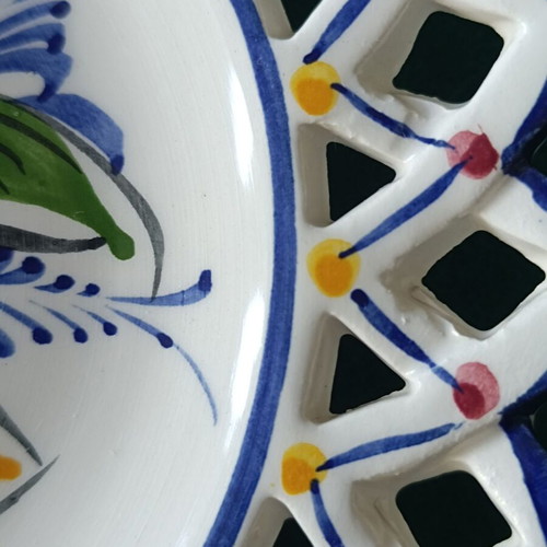 Vintage ceramic decorative plate handmade, like new, from France