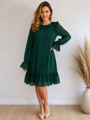 Dress XL turquoise with ruffles, like new