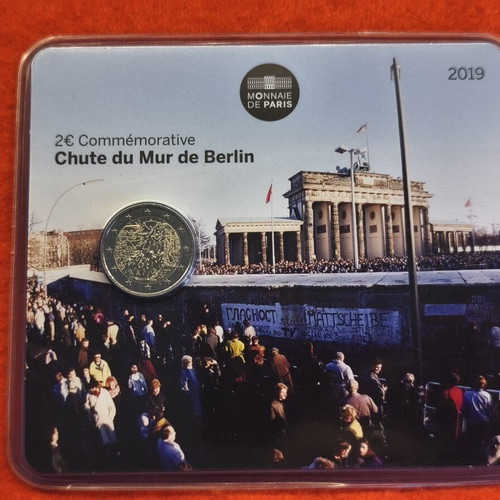 2 Euro France 2019 commemorative coin, new, Berlin Wall anniversary