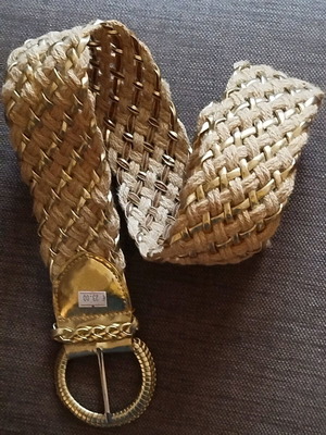 Women's summer belt with braided and golden leather new