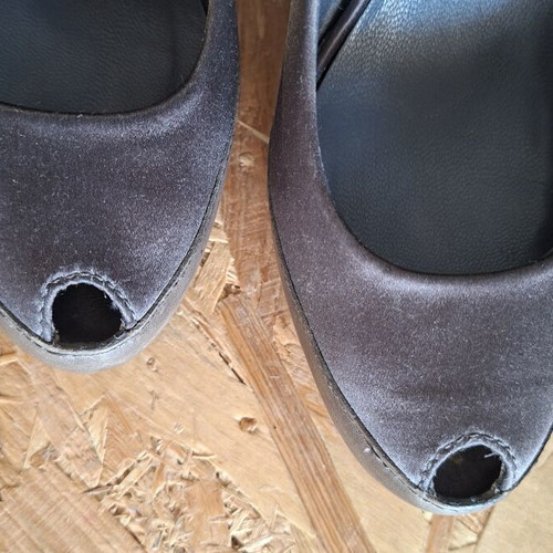 Ash peep toe pumps, grey, size 38