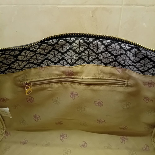 Large black and white shoulder bag