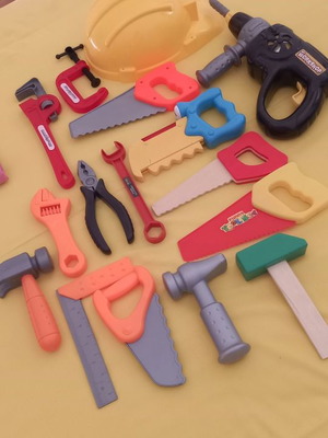 Children's tools used with electric drill, 16 pieces