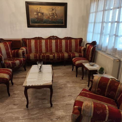 Classic Louis-style carved vintage wooden living room set