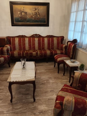 Classic Louis-style carved vintage wooden living room set