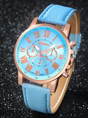 Women's watch new with turquoise leather strap