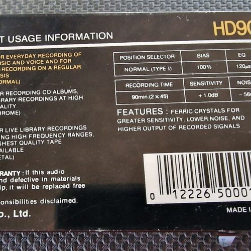 GoldStar HD90 cassette tape new