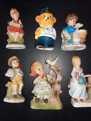 Decorative Japanese figurines 1960-70 pack of 6, like new, handmade