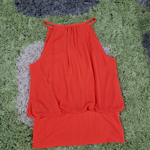 Star by Julien Macdonald orange top with chain detail like new, size M/L