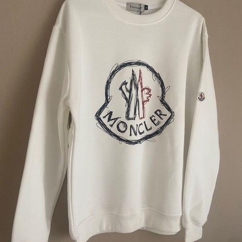 Moncler Crewneck Sweatshirt White Scribble Logo new XL