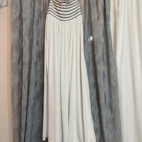Calzedonia maxi dress white strapless with embroidery like new