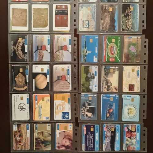 Phone cards used, pack of 360 different with sleeves