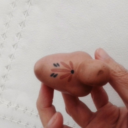 Ceramic duck miniature used, hand-painted