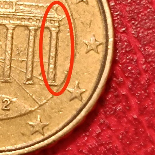 Germany 10 cent 2002 G used with double strike error