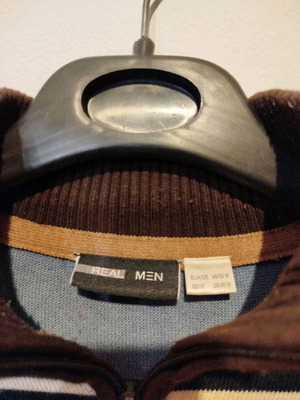 Πουλόβερ καφέ ριγέ Real men μέγεθος Medium μεταχειρισμένο