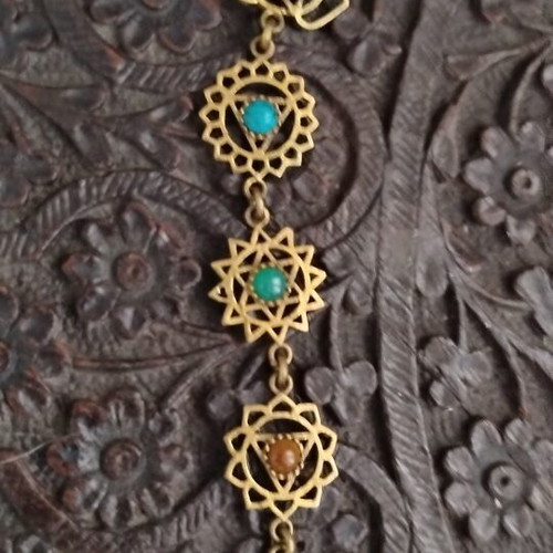 Stainless steel chakra earrings with semi-precious stones
