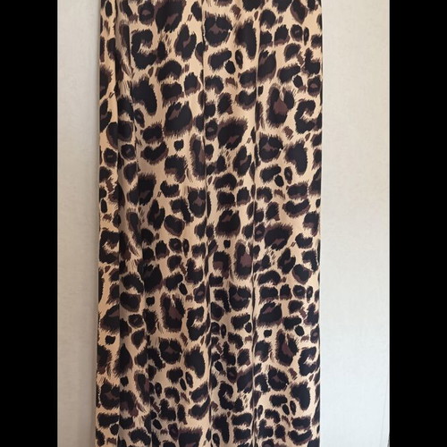 Maxi skirt animal print, beige and brown