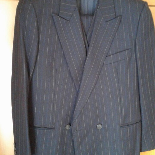Men's suits, trench coat, and coat like new, size 50-52, gray and blue