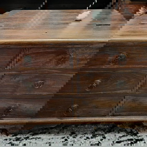 Σύνθετο σαλονιού vintage μεταχειρισμένο με τραπεζάκι και γραφείο από ξύλο τικ