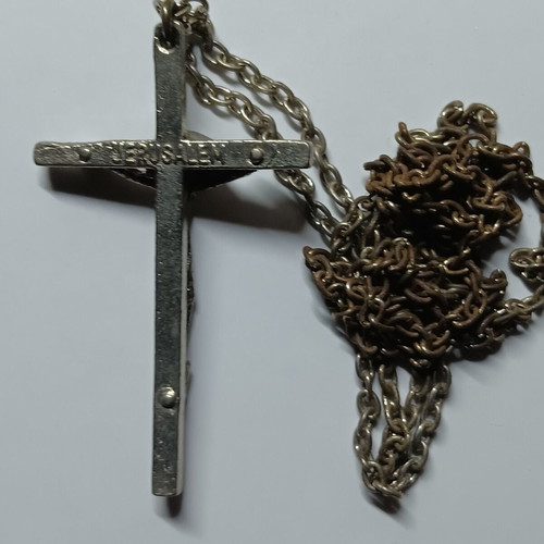 Metal necklace cross like new from Jerusalem