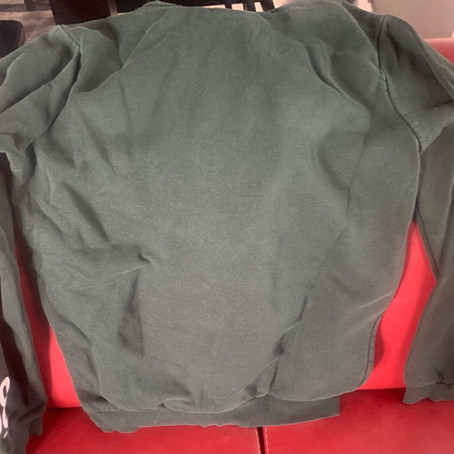Sweatshirt used with hood and print green, size S