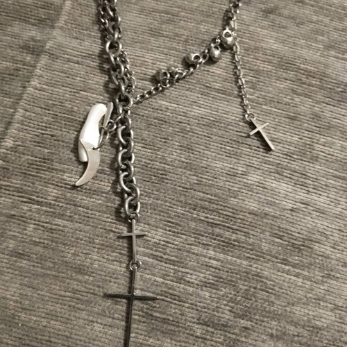 Steel necklace with crosses like new