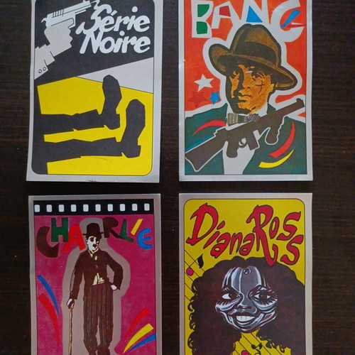 Panini figurine set 4, like new, 1980's pop art retro