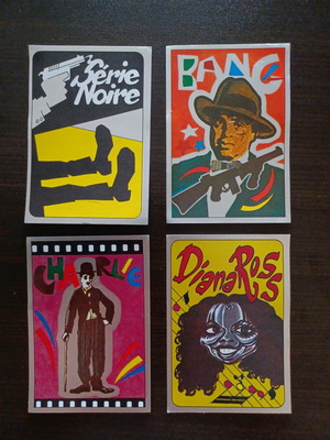 Panini figurine set 4, like new, 1980's pop art retro