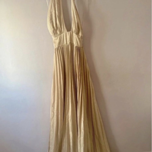 Grecian gown, beige shimmer, size M/L, backless