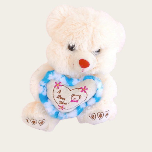 Stuffed bear I love you used, 22cm