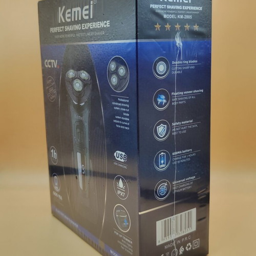 Kemei KM-2805 shaver like new with three heads