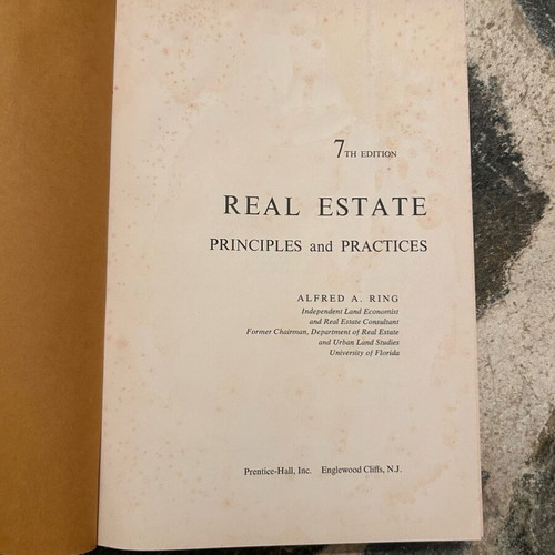 Real Estate Principles and Practices book used 1972 vintage
